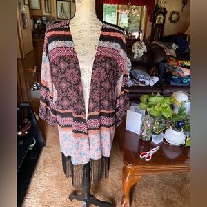 NWT Cato Sami & Jo plus size long fringe duster